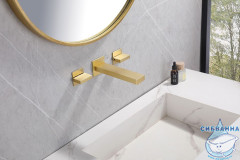 Смеситель для раковины встраиваемый ABBER Daheim AF82122G (золото матовое)