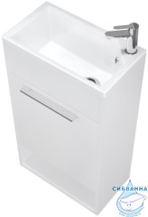 Тумба подвесная 1Marka Lira 40П с раковиной Lira 40 белый глянец R