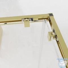 Душевое ограждение Veconi Evo 300 100x80 профиль брашированное золото, стекло прозрачное E3-G-10080-01-C9 (без поддона)