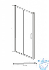 Дверь в нишу Encanto Belloblack 120 профиль черный, стекло прозрачное 