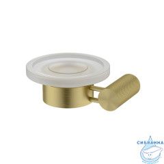 Мыльница, матовое стекло, нержавеющая сталь, Дюна (Duna), золото матовое, IDDIS, DUNMGG0i42