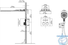 Душевая система Vincea 250 2 режима VSFW-401TGM (вороненая сталь)