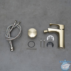 Смеситель для биде Lemark Ursus LM7208BG (с донным клапаном) (брашированное золото)