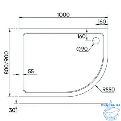 Поддон из искусственного камня Veconi 100x90 TZ11L-10090A-01-19C3