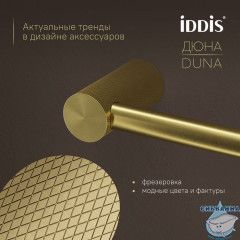 Бумагодержатель, нержавеющая сталь, Дюна (Duna), золото матовое, IDDIS, DUNMG00i43