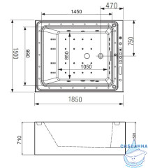 Акриовая ванна Gemy G9268 Milk SPA 185х150 с гидромассажем