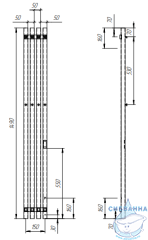 Полотенцесушитель электрический Grois Quartet GR-135 18×150 (черный матовый)
