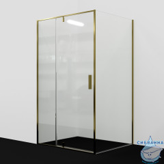 Душевое ограждение Wasserkraft Aisch 55P22 100x90 профиль золото, стекло прозрачный