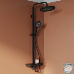 Смеситель для ванны с верхним душем, черный матовый, SpaHome, IDDIS, SPABLBTi06