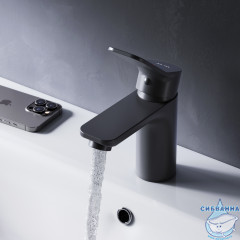 Смеситель для раковины AM.PM X-Joy F85A02122 (без донного клапана) (черный матовый)
