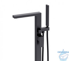 Смеситель для ванны напольный Timo Selene 2210/03Y-CR с аксессуарами (черный матовый)