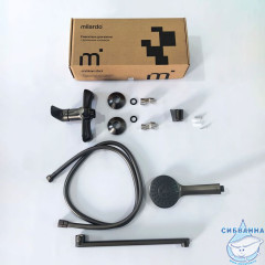 Смеситель для ванны с длинным изливом, графит матовый, графит матовый, Рора (Rora), Milardo, RORGM00M10