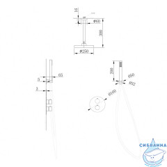 Душевая система Abber Wasser Kreis 250 1 режим AF8121G (золото матовое)