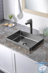 Раковина встраиваемая сверху ABBER Wasser Kreis AF2401GM оружейная сталь
