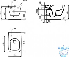 Инсталляция Ideal Standard в комплекте с унитазом Ideal Standard i.life B RimLS c сиденьем Soft close (микролифт), с кнопкой смыва IP001401