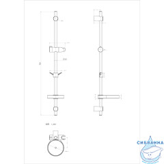Штанга душевая 75 см Lemark LM8105C (хром)