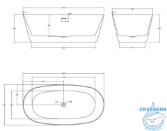 Ванна из искусственного камня ABBER Stein 160x80 AS9606