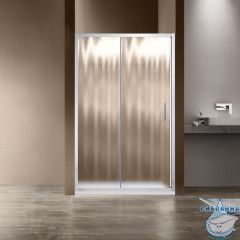 Дверь в нишу Vincea Garda 125 профиль хром, стекло шиншилла VDS-1G125CH