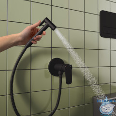 Встраиваемый смеситель с гигиеническим душем Milardo Rora RORBLR0M08 (черный матовый)