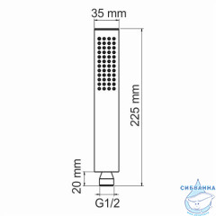 Ручной душ Wasserkraft  35 1 режим A209 (черный)