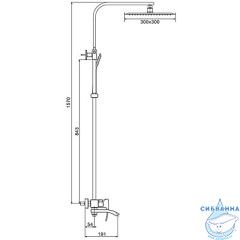 Душевая система Gappo G2407-6 300 1 режим (черный матовый)
