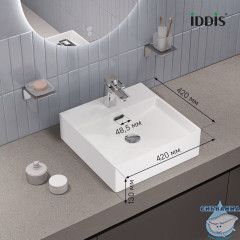 Умывальник накладной/подвесной, белый глянцевый, Bild, IDDIS, BILWS42i27