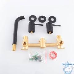 Смеситель для раковины встраиваемый Vincea Groove VBFW-4G1MB (черный матовый)