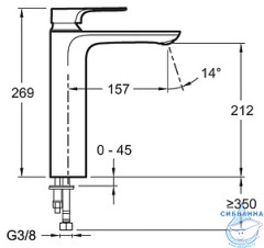 Смеситель для раковины Jacob Delafon Aleo+ E72336-CP (без донного клапана)