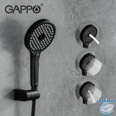 Смеситель для ванны Gappo G2203-6 с аксессуарами (хром/черный)