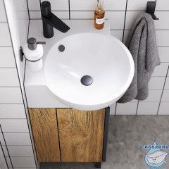 Тумба Aqwella Porto 45 дуб балтийский с раковиной Дельта  45