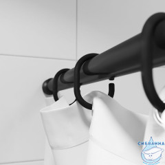 Набор колец  для шторы в ванную комнату, цвет черный, IDDIS, RID013P