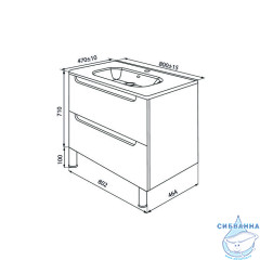 Тумба с умывальником, напольная, 80 см, белая, Edifice, IDDIS, EDI80WFi95K