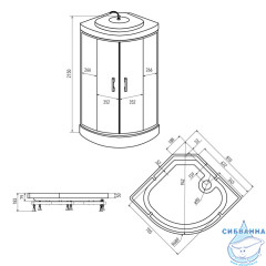 Душевая кабина Erlit ER3508P-C3 RUS 80x80 профиль хром, стекло матовое