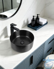 Раковина накладная ABBER Wasser Kreis AF2407MB черная матовая