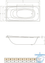 Акриловая ванна C-BATH Saturn 170x75 с каркасом