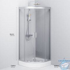 Душевое ограждение AM.PM Gem 80x80 W90G-401-080WT профиль хром , стекло прозрачное (без поддона)