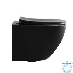 Унитаз подвесной безободковый Abber Bequem AC1100MB с сиденьем Soft Close (микролифт) (черный матовый)