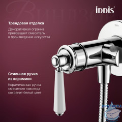 Встраиваемый смеситель с гигиеническим душем, хром глянцевый, Виндзор (Windsor), IDDIS, WINSBR0i08