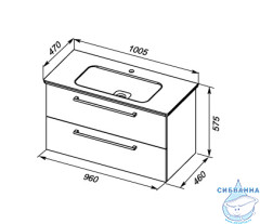 Тумба Dreja Gio 100 с раковиной Эйфория 100, белый глянец