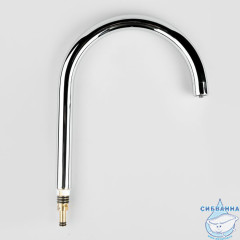 Излив для смесителя, кухня, J-образный, нержавеющая сталь, 204х277 мм, поворотный, хром, IDDIS, 995J20C5SM