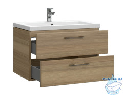 Тумба Cersanit Lara 70 орех с раковиной Cersanit Como 70