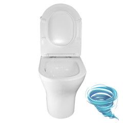 Унитаз напольный со смывом торнадо Azario Terni с бачком и сиденьем Soft Close (микролифт) AZ-8618T