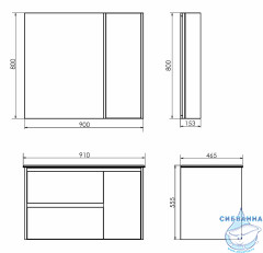 Тумба подвесная Comforty Бремен-90 дуб белый с раковиной 9090EL