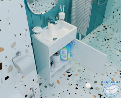 Тумба напольная 1Marka July 50Н с раковиной July 50 белый глянец