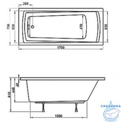 Ванна акриловая Ravak Domino Plus 170х75
