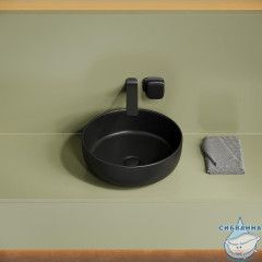  Раковина на столешницу 38 см Ceramicanova Taycan CN12003MB (черный матовый)
