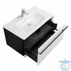 Тумба Roca Aneto 80 857430806 белый глянец/черный с раковиной Roca Victoria Nord 80