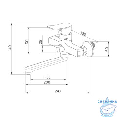 Смеситель для ванны Milardo Demi DEMSB02M02 (хром)