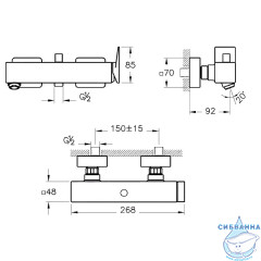 Смеситель для ванны Vitra Brava A42613EXP (хром)