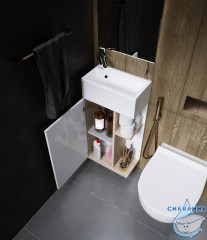 Тумба напольная 1Marka Laura 40Н с раковиной Laura 40 дуб сонома L